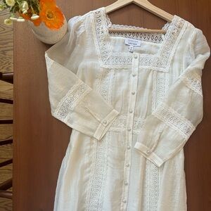 &OtherStories Romantic White Lace Detail Dress